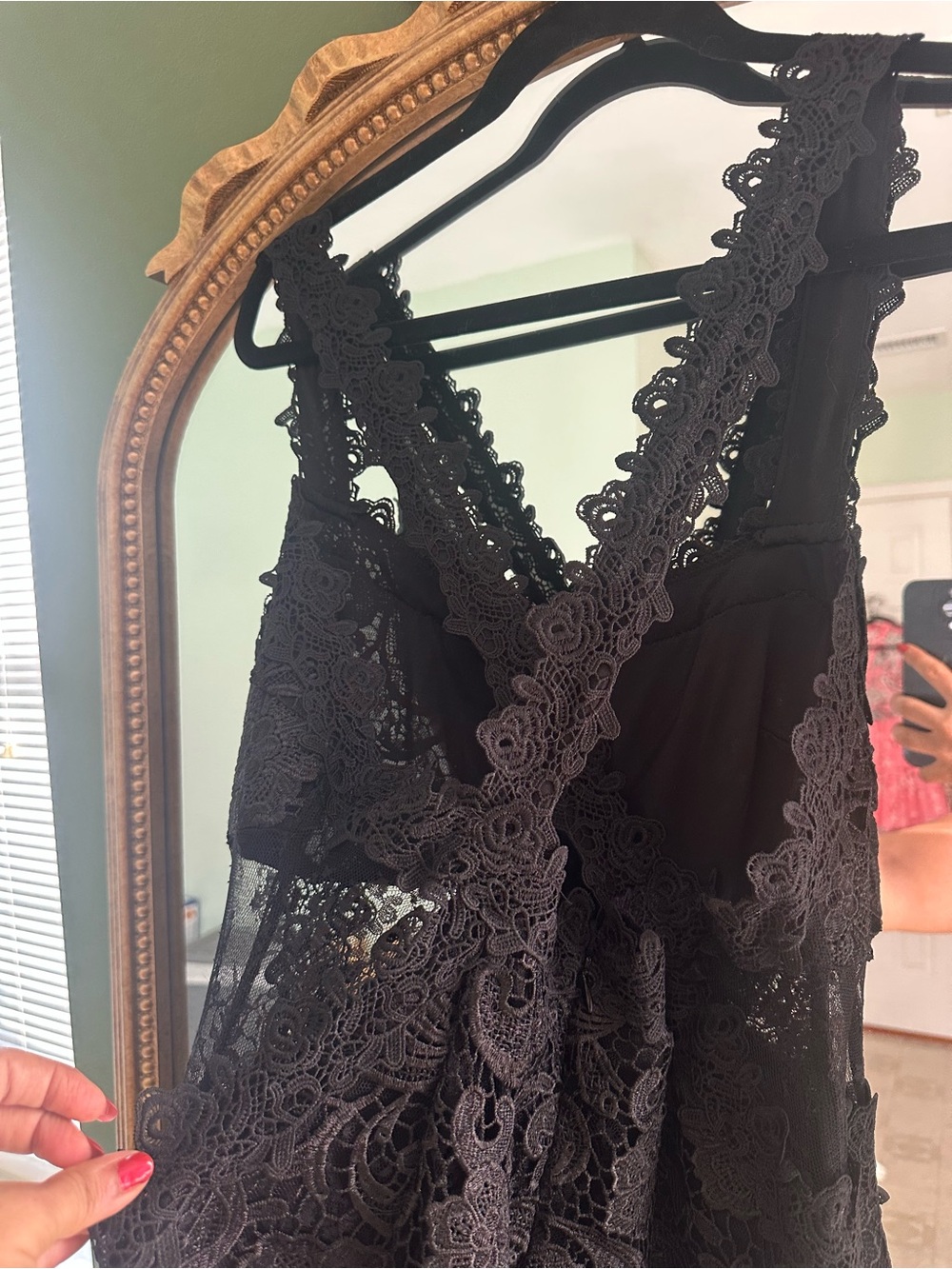 VENUS Black Floral Lace Mini Dress - Picture 3 of 5